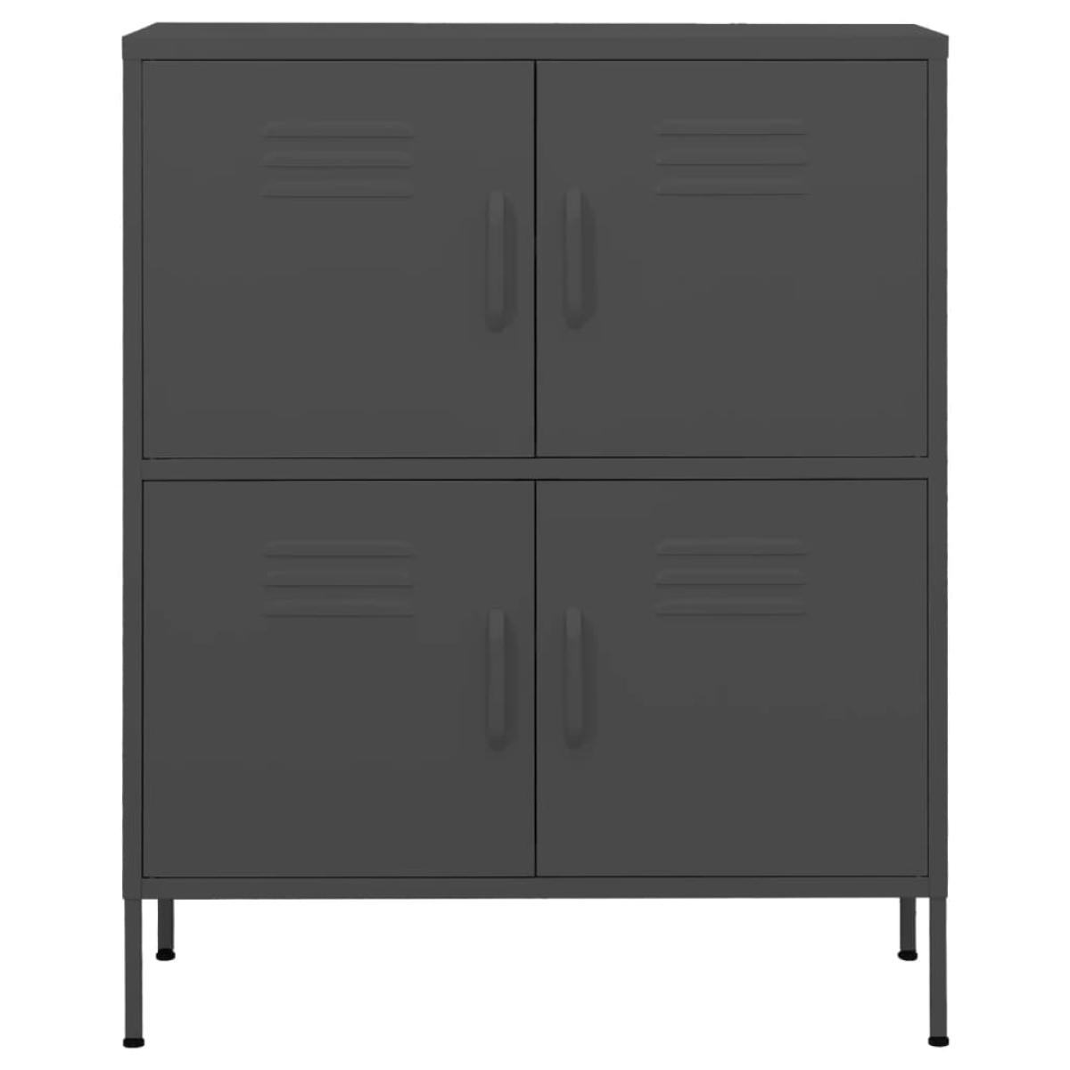 Armario de almacenamiento acero gris antracita 80x35x101,5 cm 