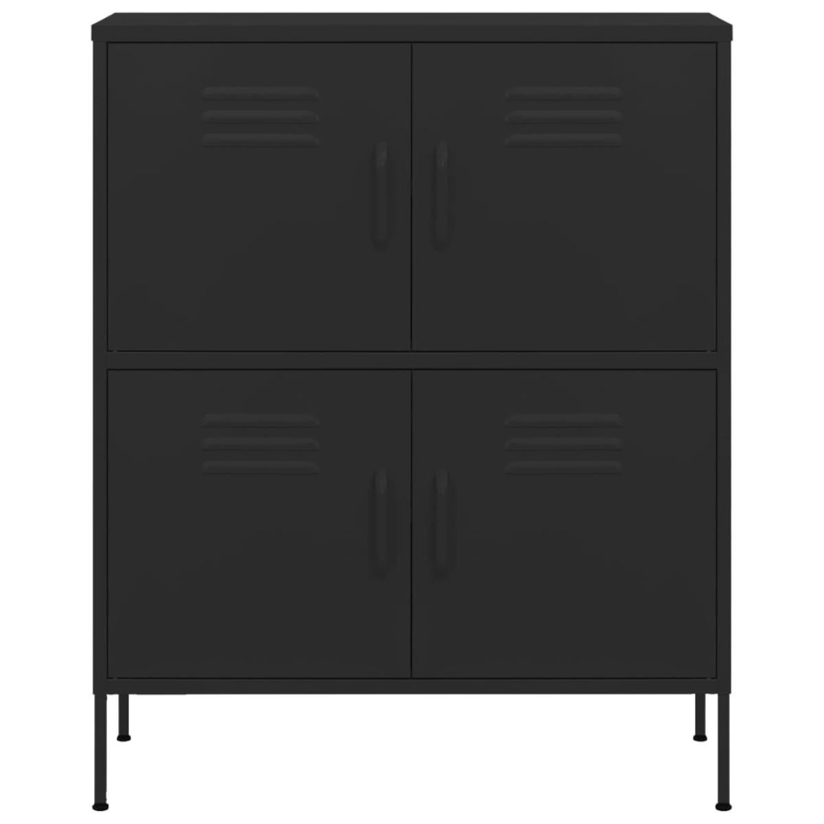 Armario de almacenamiento acero negro 80x35x101,5 cm