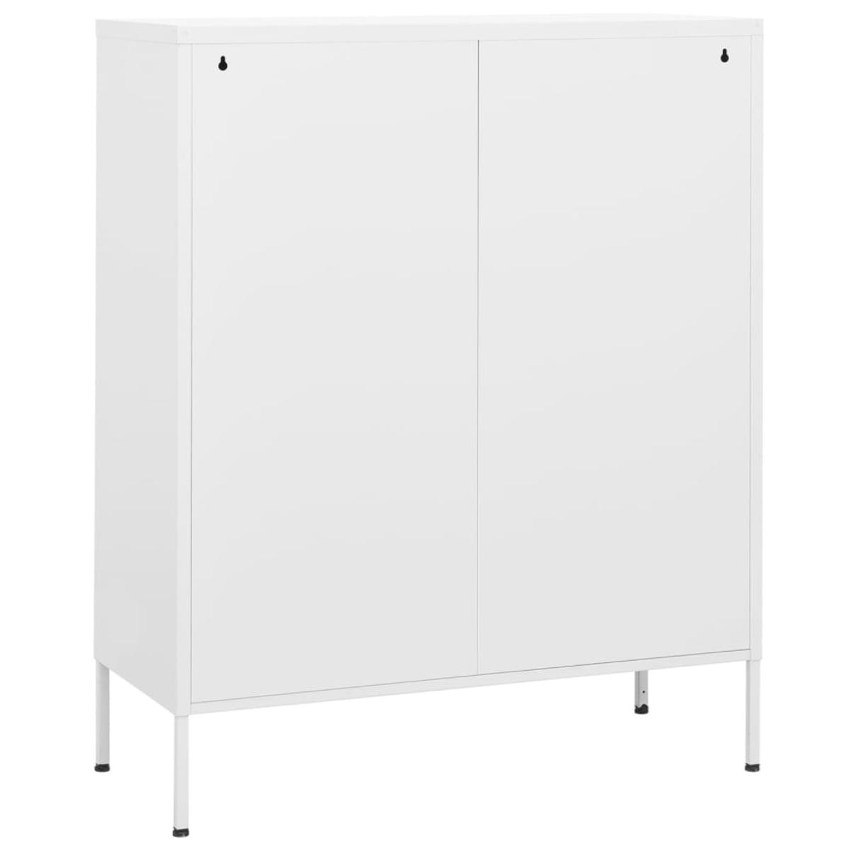 Armario de almacenamiento acero blanco 80x35x101,5 cm 