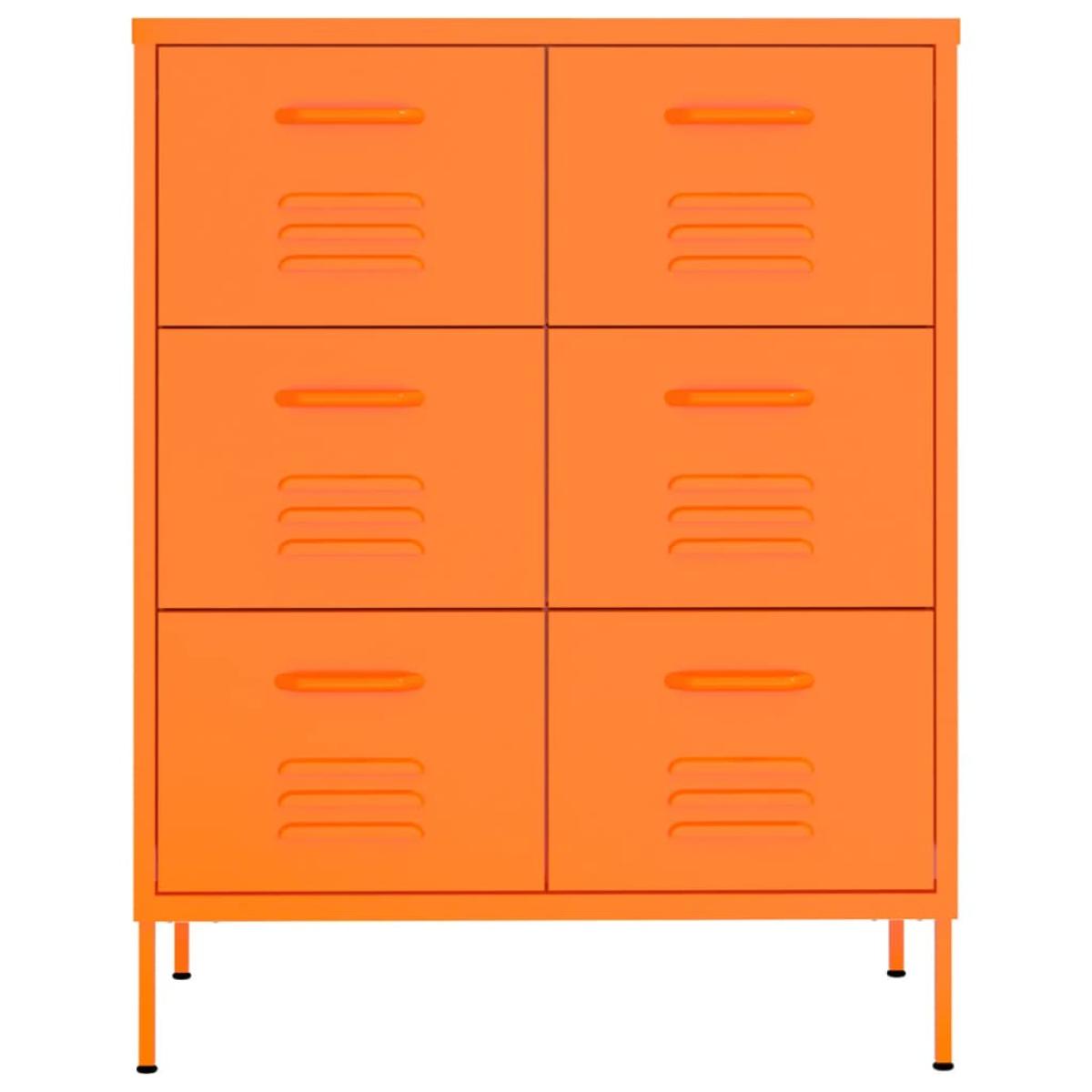 Armario de almacenamiento acero naranja 80x35x101,5 cm