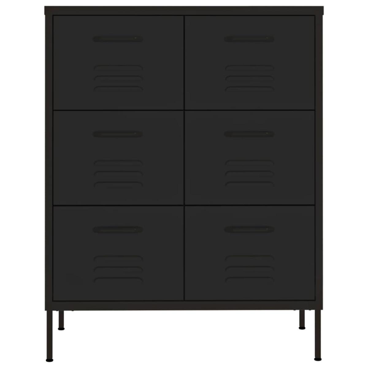 Armario de almacenamiento acero negro 80x35x101,5 cm