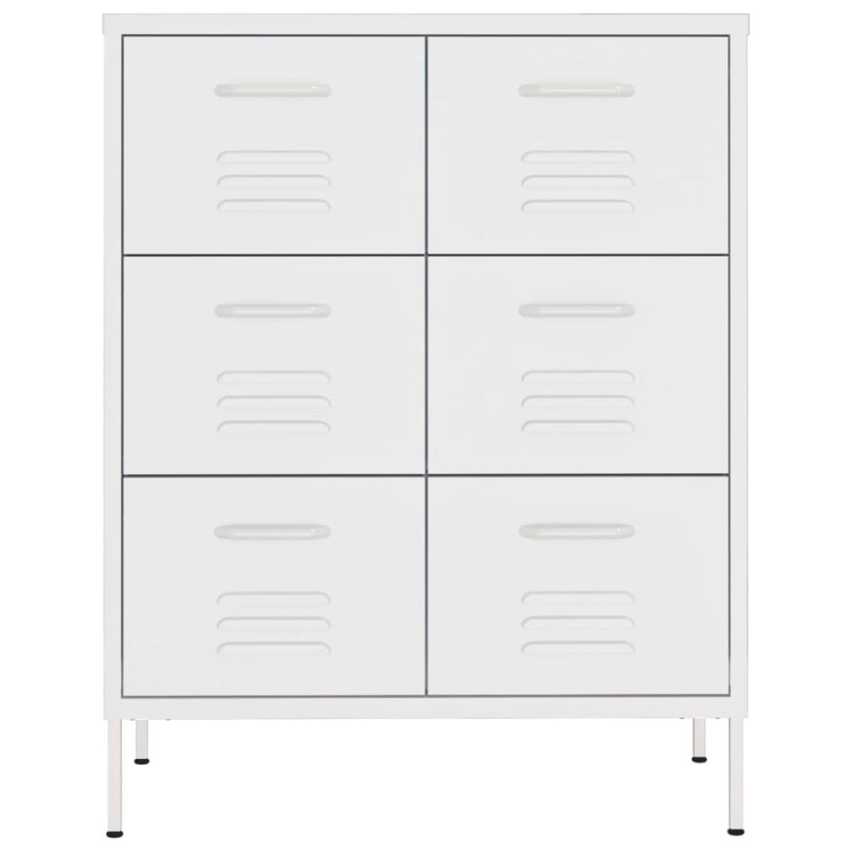 Armario de almacenamiento acero blanco 80x35x101,5 cm 