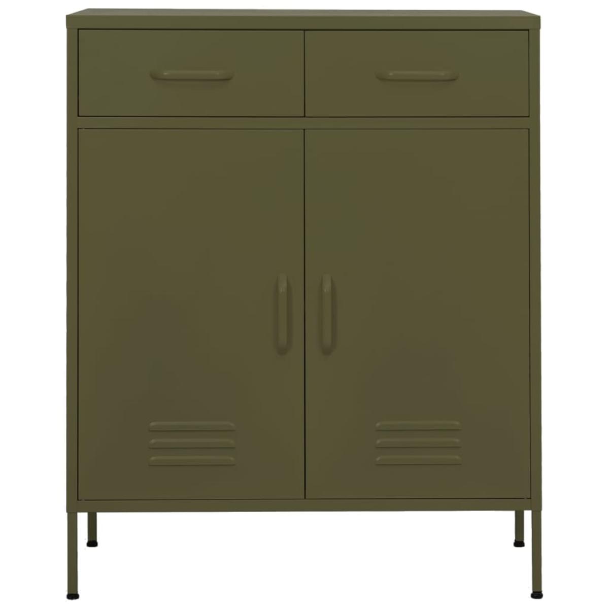 Armario de almacenamiento acero verde oliva 80x35x101,5 cm