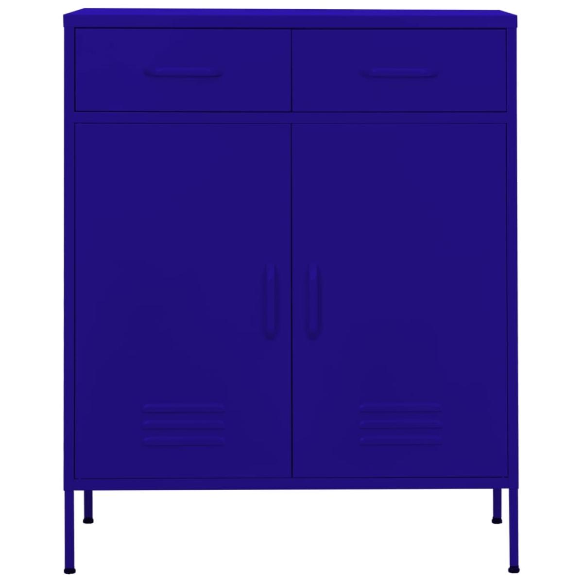 Armario de almacenamiento acero azul marino 80x35x101,5 cm