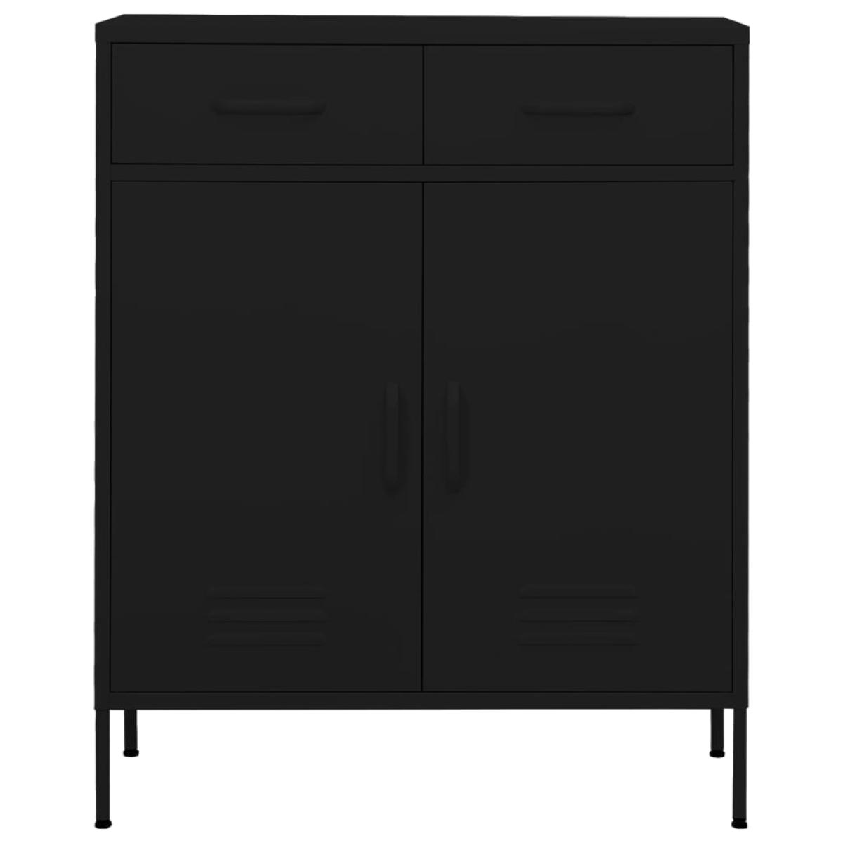 Armario de almacenamiento acero negro 80x35x101,5 cm