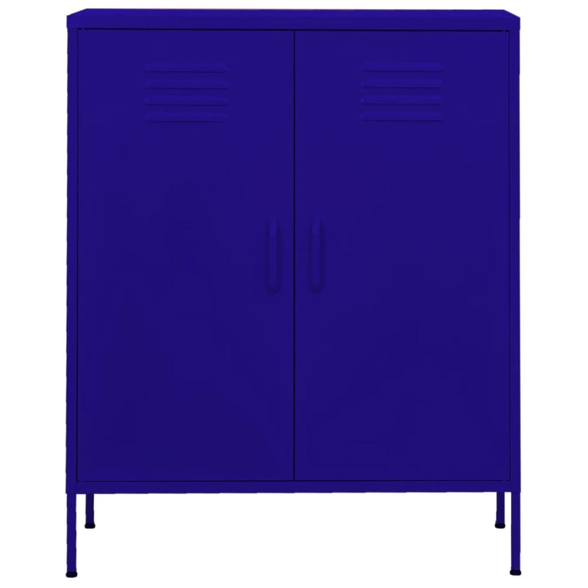 Armario de almacenamiento acero azul marino 80x35x101,5 cm
