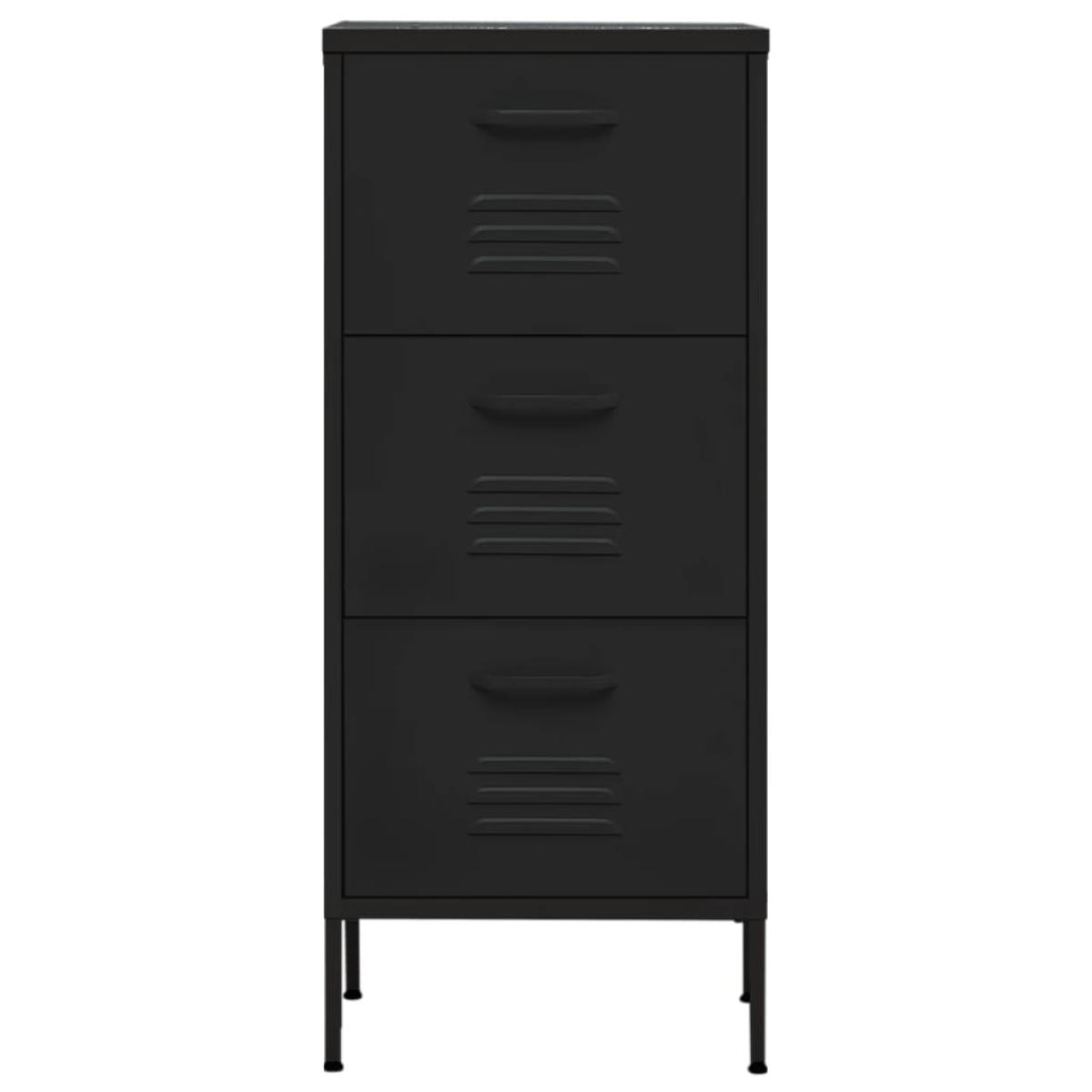 Armario de almacenamiento acero negro 42,5x35x101,5 cm
