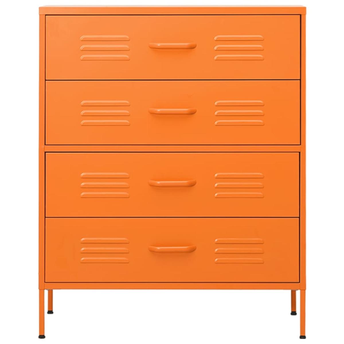Armario de cajones de acero naranja 80x35x101,5 cm