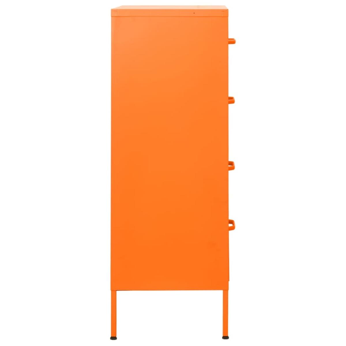Armario de cajones de acero naranja 80x35x101,5 cm