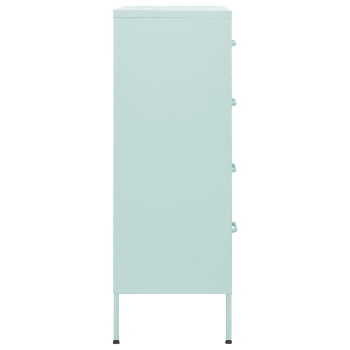 Armario de cajones de acero verde mint 80x35x101,5 cm