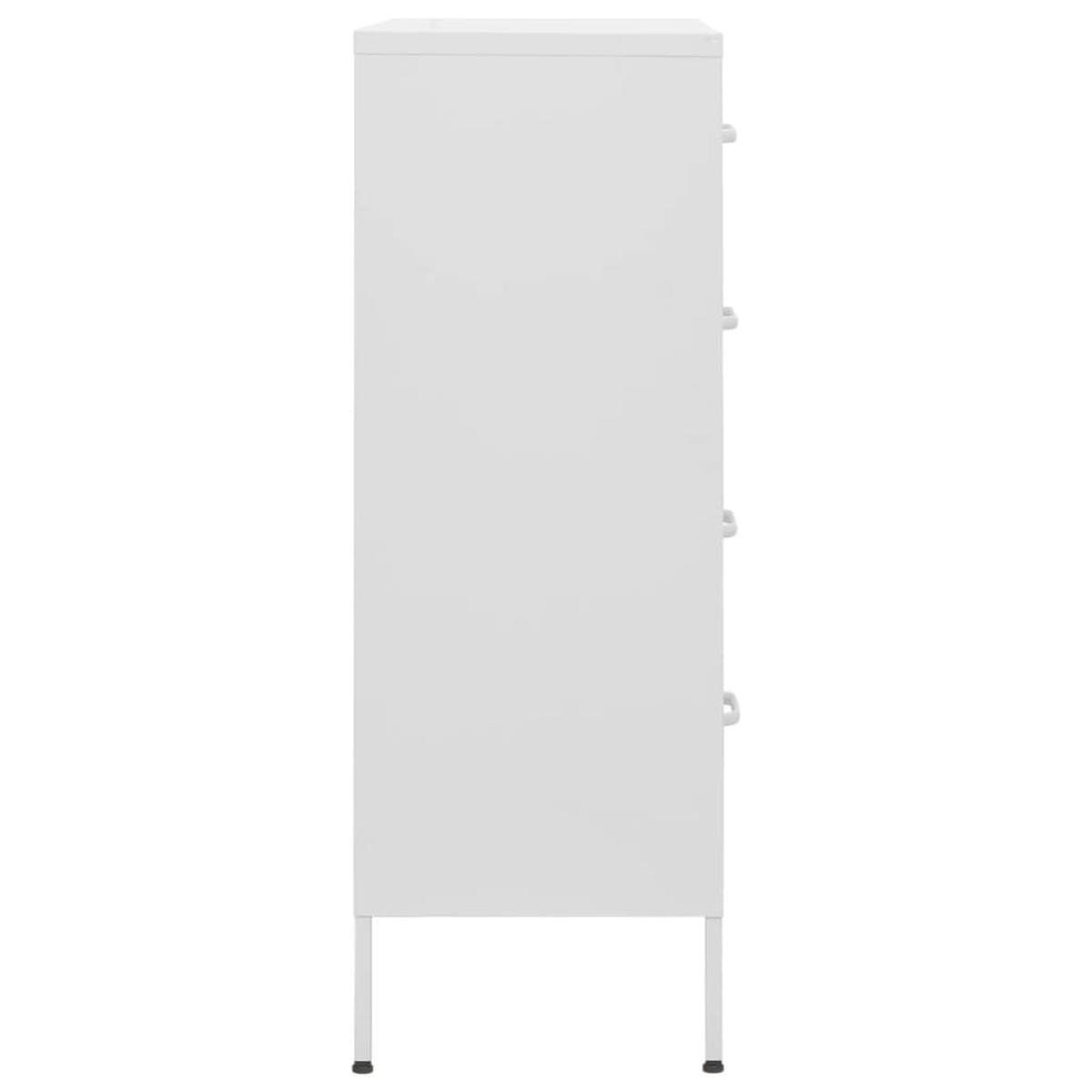 Armario de cajones de acero blanco 80x35x101,5 cm