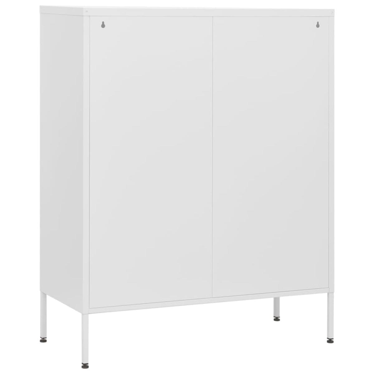 Armario de cajones de acero blanco 80x35x101,5 cm