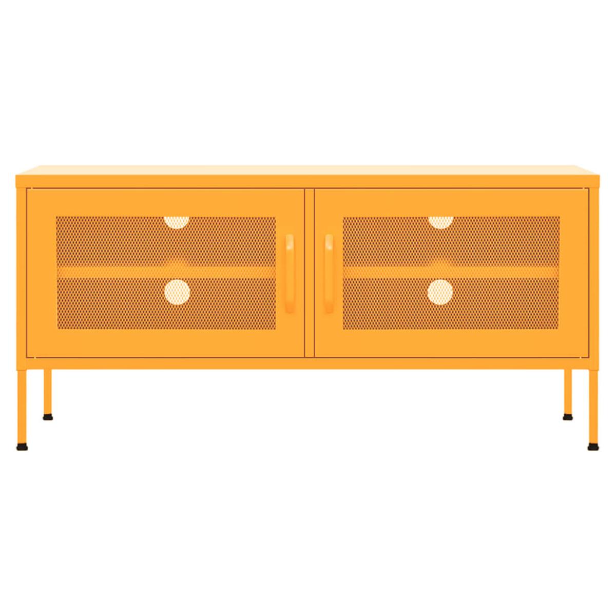 Mueble para TV de acero amarillo mostaza 105x35x50 cm