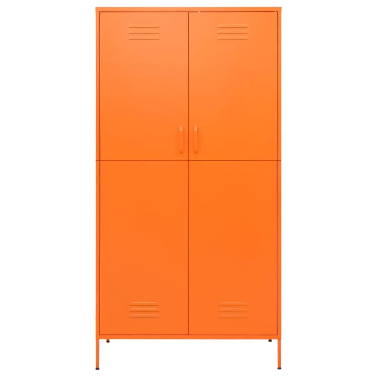 Armario de acero naranja 90x50x180 cm