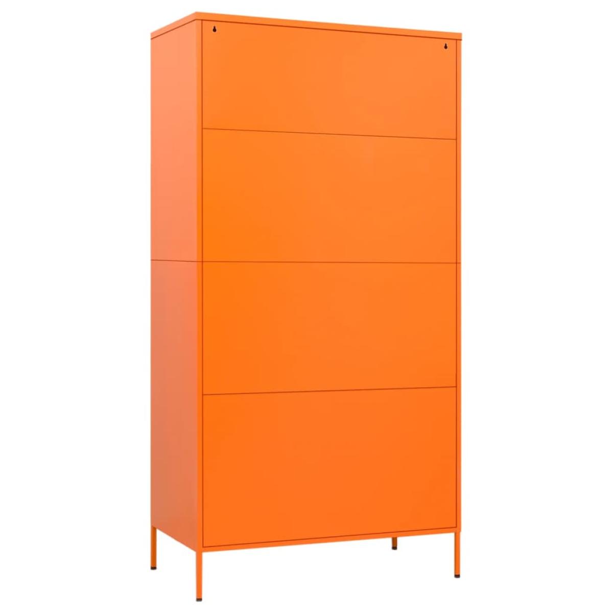 Armario de acero naranja 90x50x180 cm