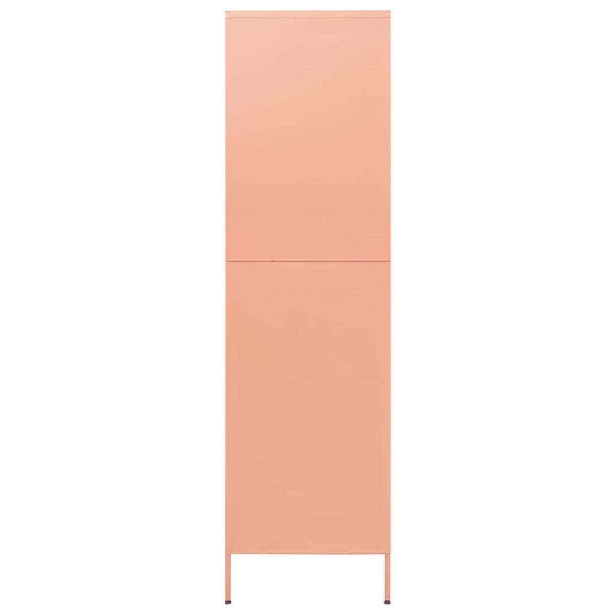 Armario de acero rosa 90x50x180 cm