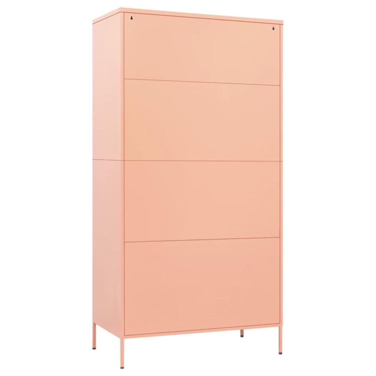 Armario de acero rosa 90x50x180 cm