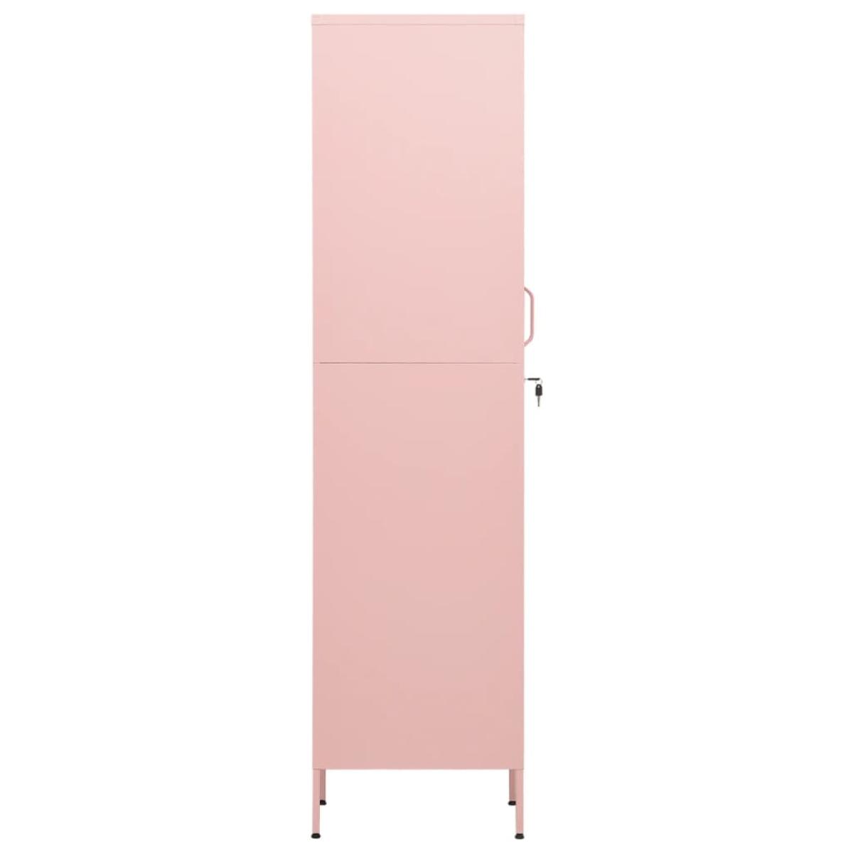 Armario taquilla de acero rosa 35x46x180 cm