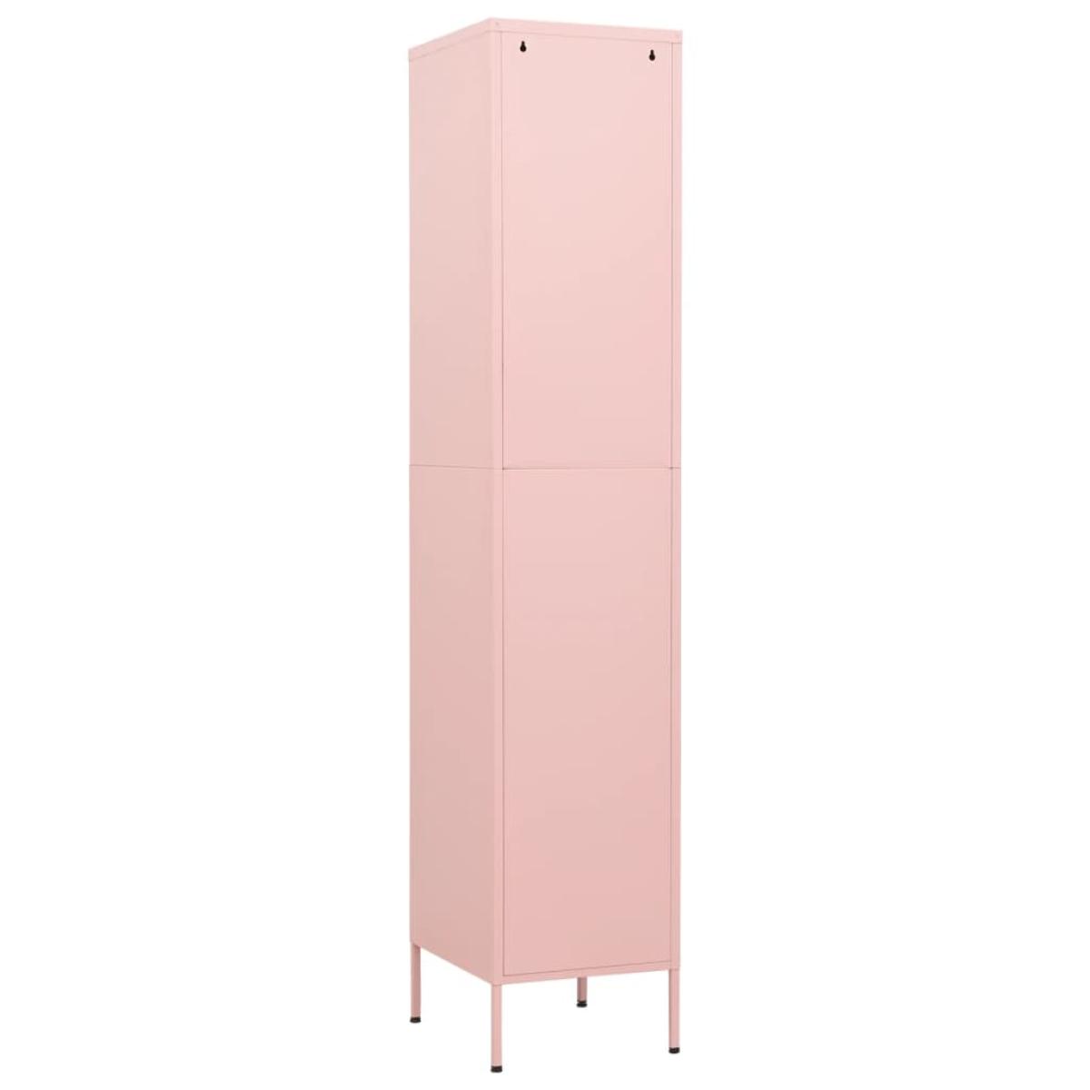 Armario taquilla de acero rosa 35x46x180 cm