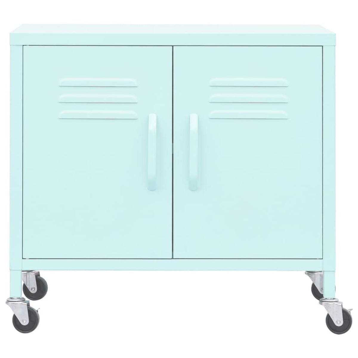 Armario de almacenamiento acero verde mint 60x35x56 cm
