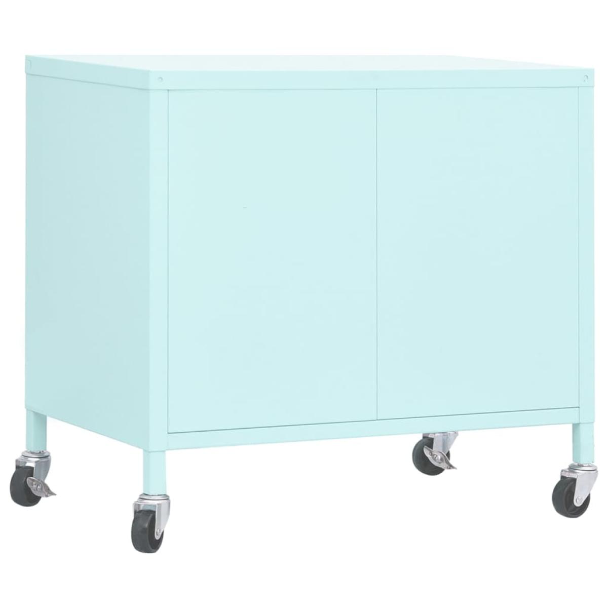 Armario de almacenamiento acero verde mint 60x35x56 cm