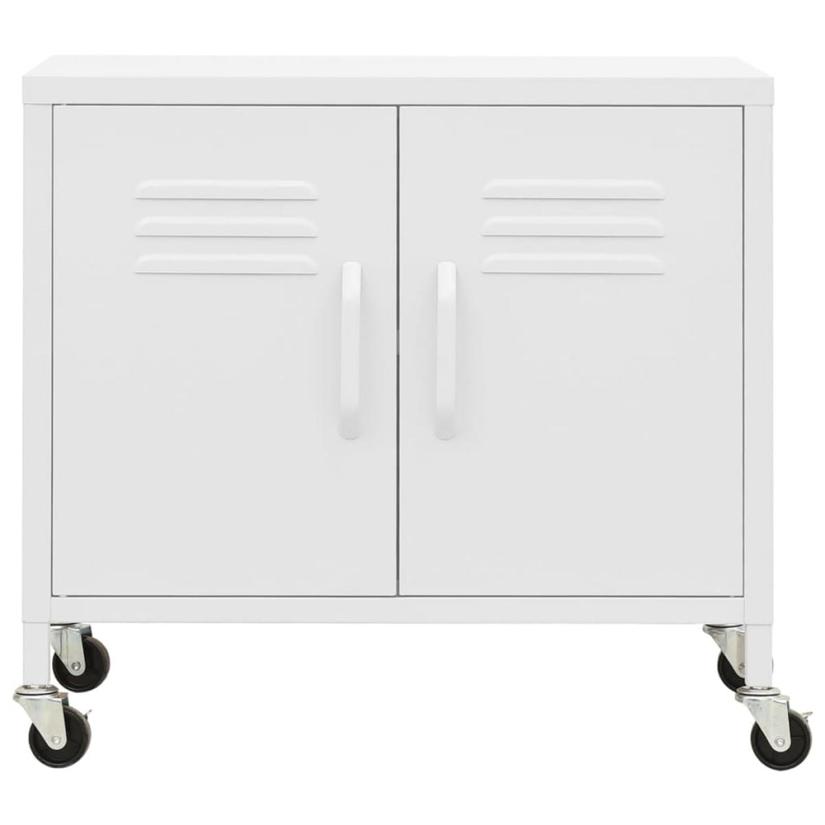 Armario de almacenamiento acero blanco 60x35x56 cm