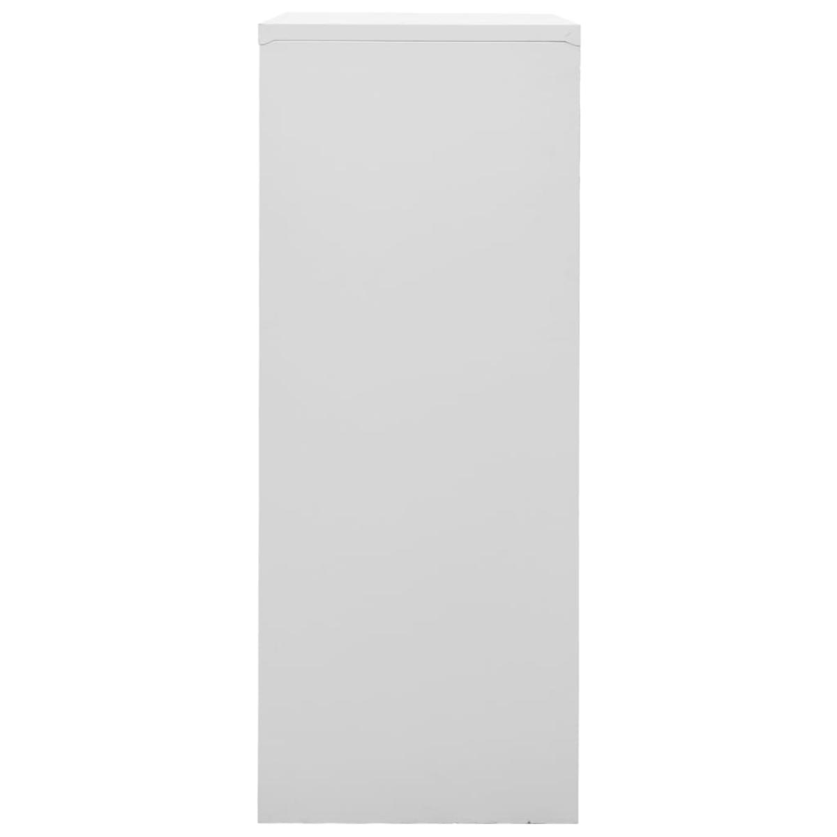 Armario de oficina de acero gris claro 90x40x102 cm