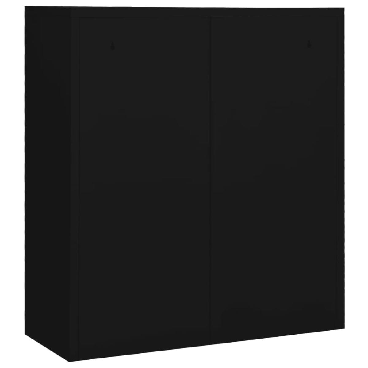 Armario de oficina de acero negro 90x40x102 cm