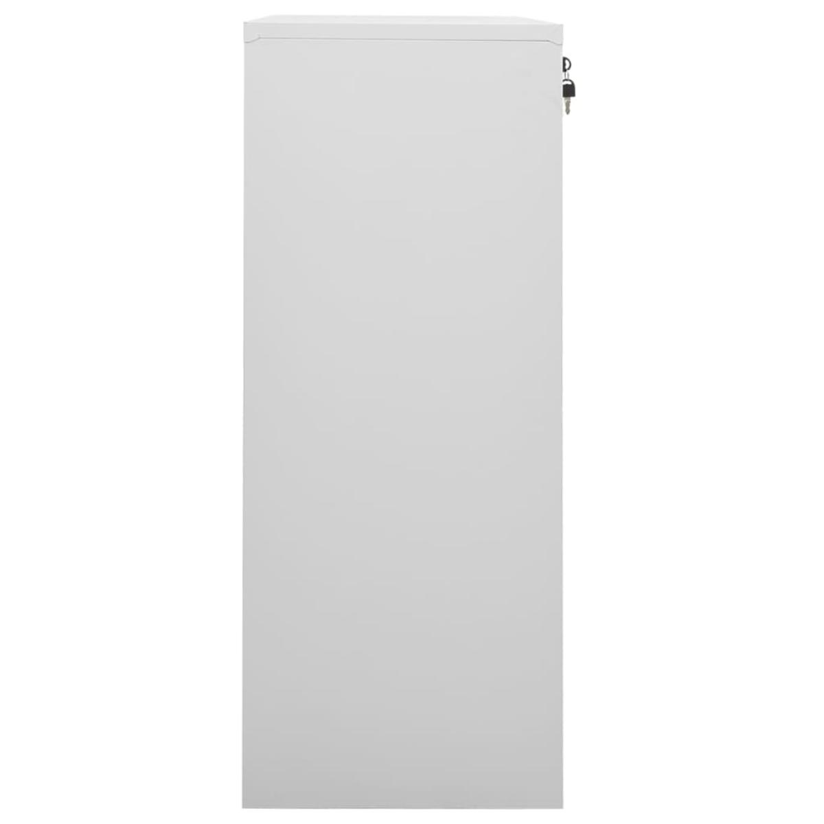 Armario de oficina de acero gris claro 90x40x102 cm