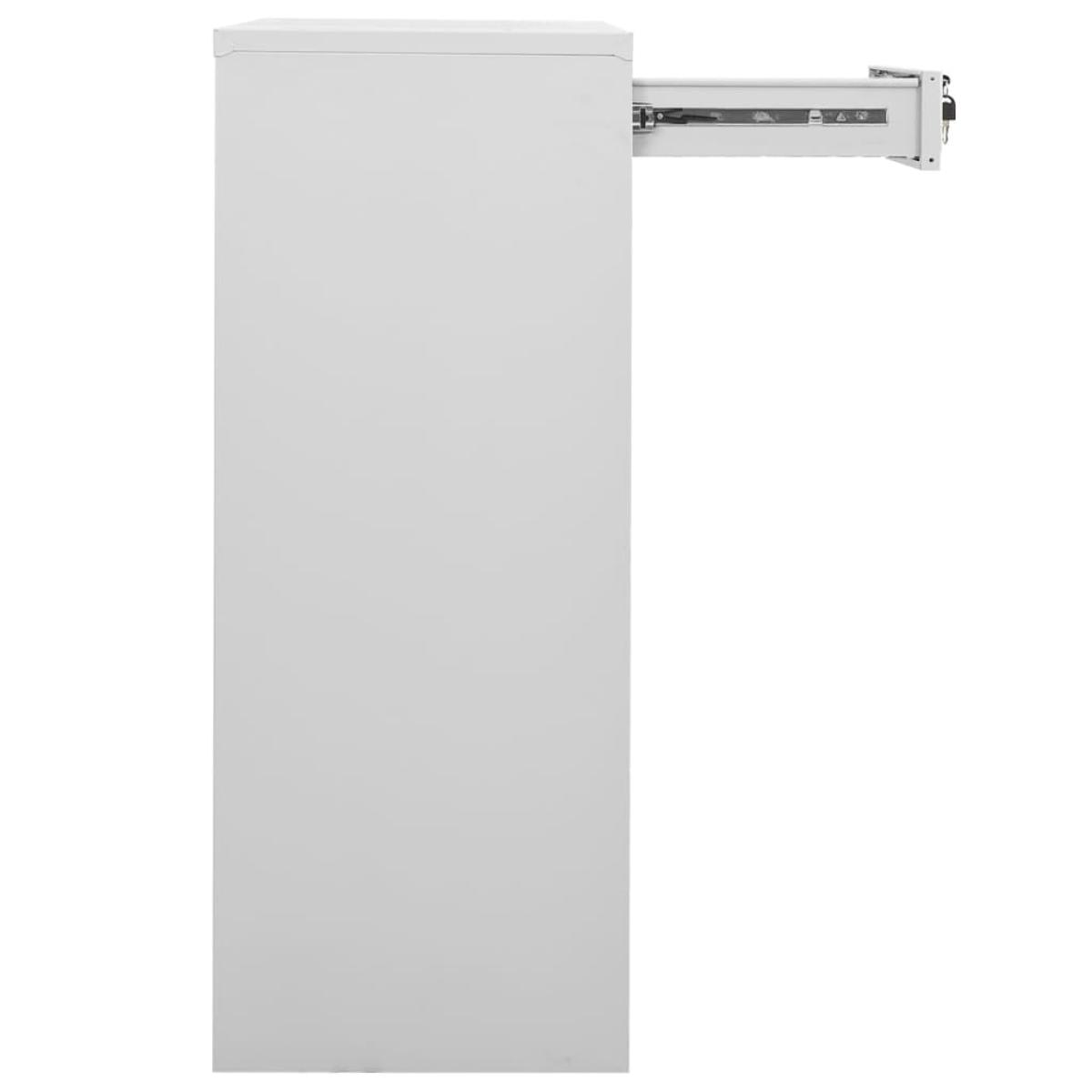 Armario de oficina de acero gris claro 90x40x102 cm
