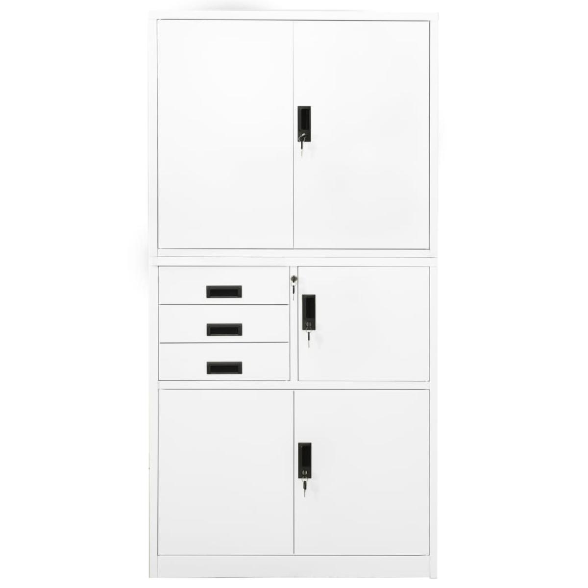 Armario de oficina de acero blanco 90x40x180 cm