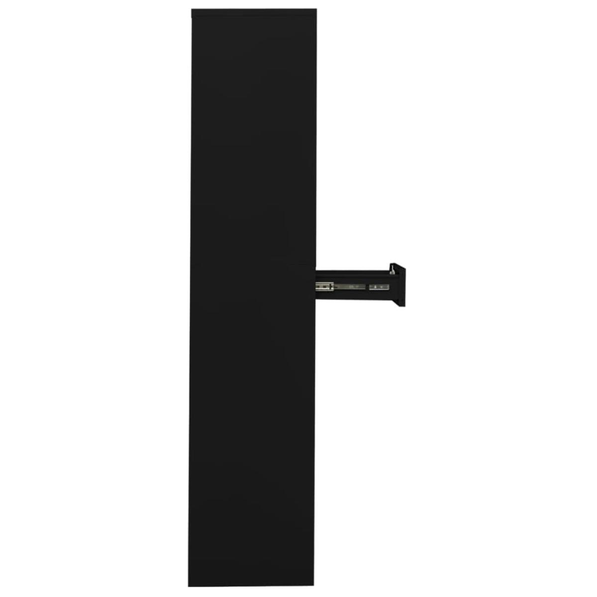 Armario de oficina de acero negro 90x40x180 cm