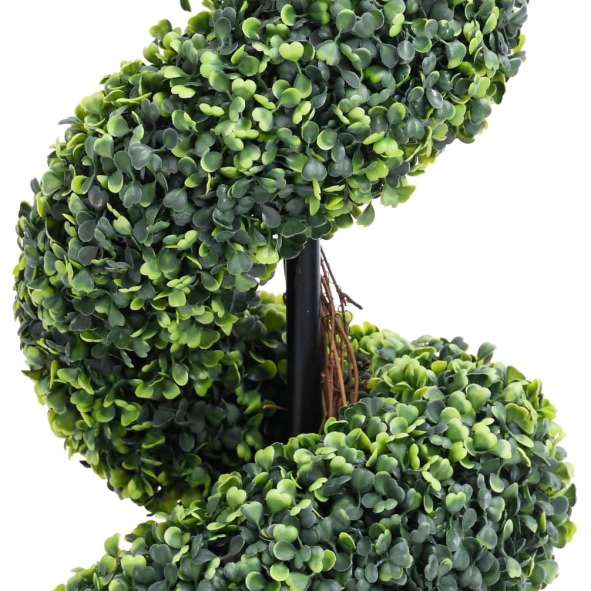 Planta espiral de Boj artificial con macetero verde 100 cm
