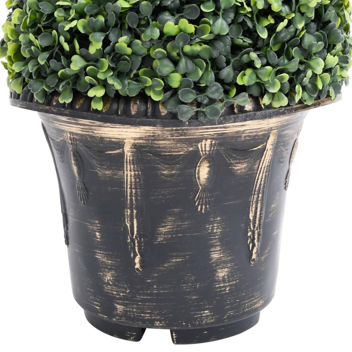 Planta espiral de Boj artificial con macetero verde 100 cm