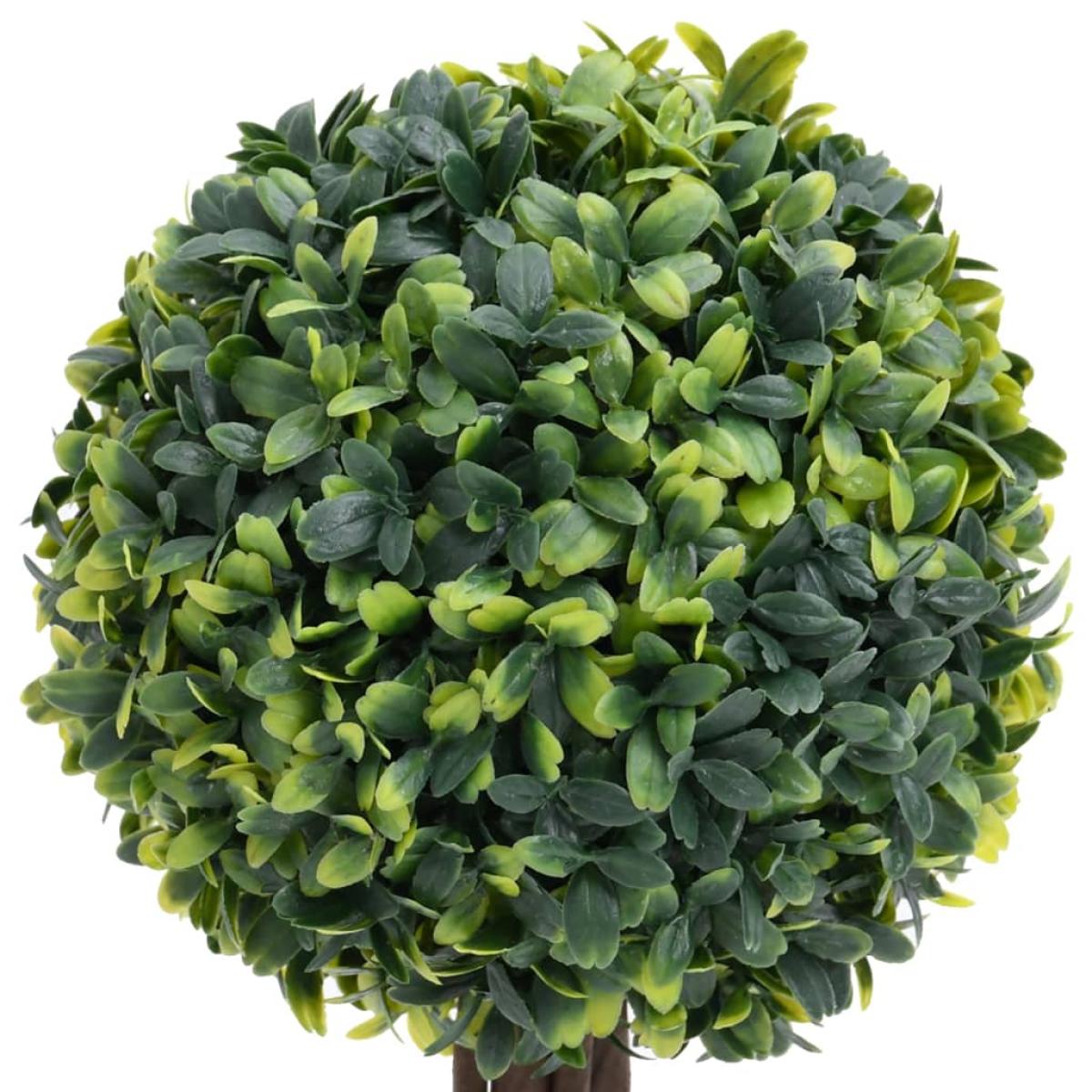 Plantas de boj artificial 2 uds forma bola maceta verde 33 cm