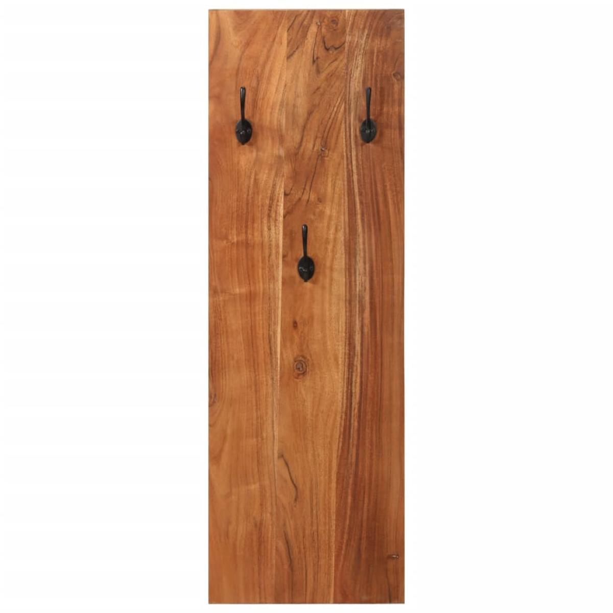 Percheros de pared 2 uds madera maciza de acacia 36x3x110 cm