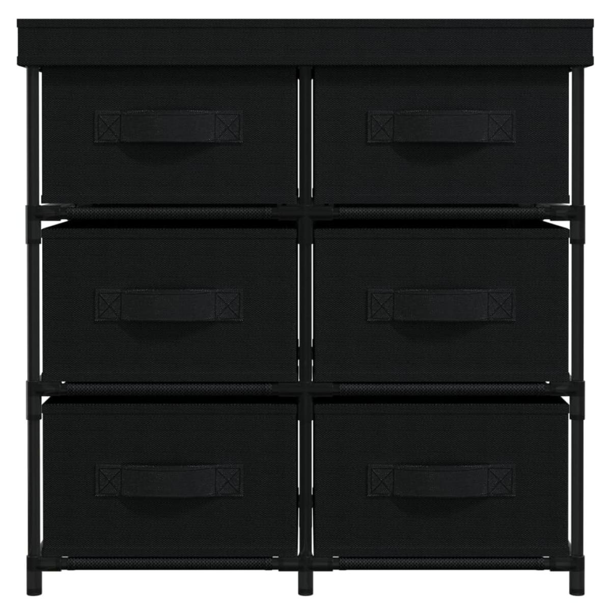 Armario almacenamiento con 6 cajones acero negro 55x29x55 cm