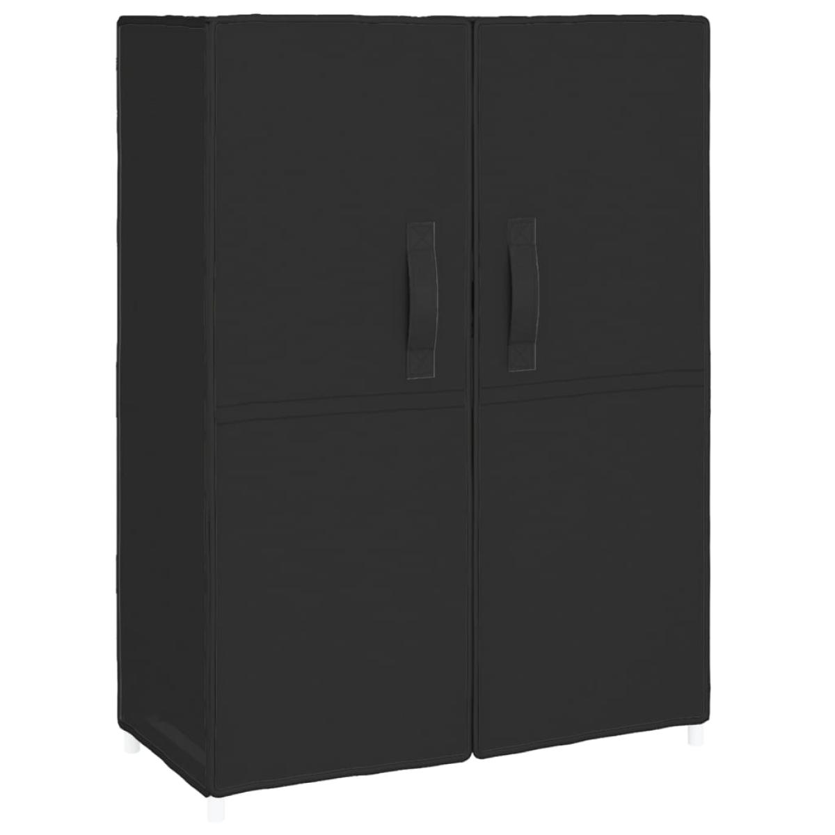 Armario zapatero de tela negro 60x28x90 cm