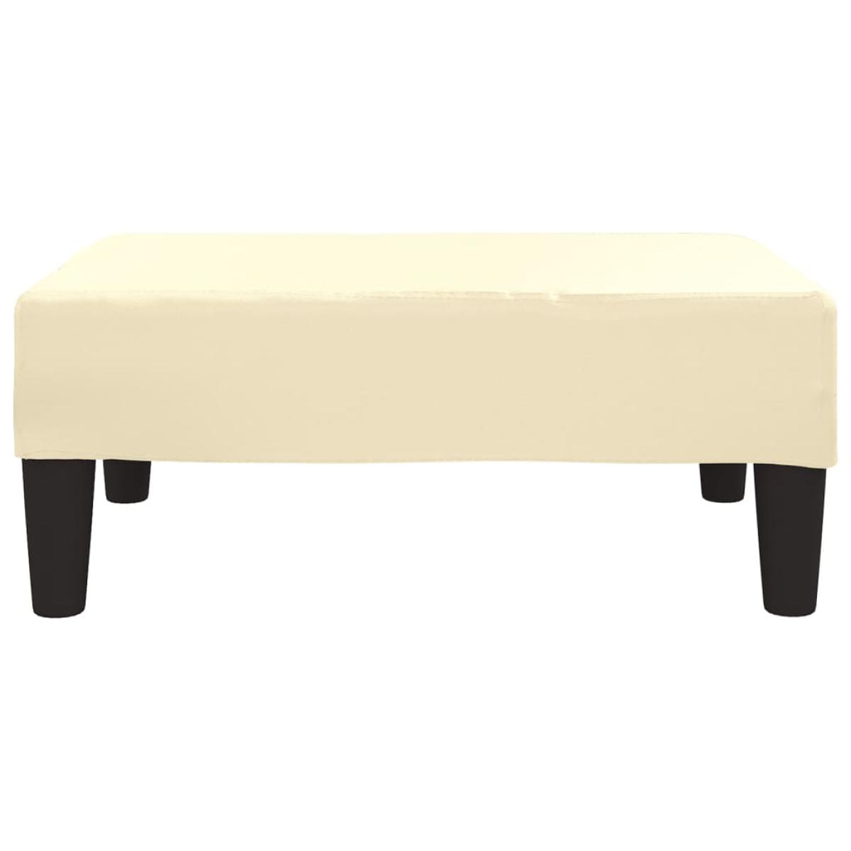 Taburete de cuero sintético color crema 78x56x32 cm 