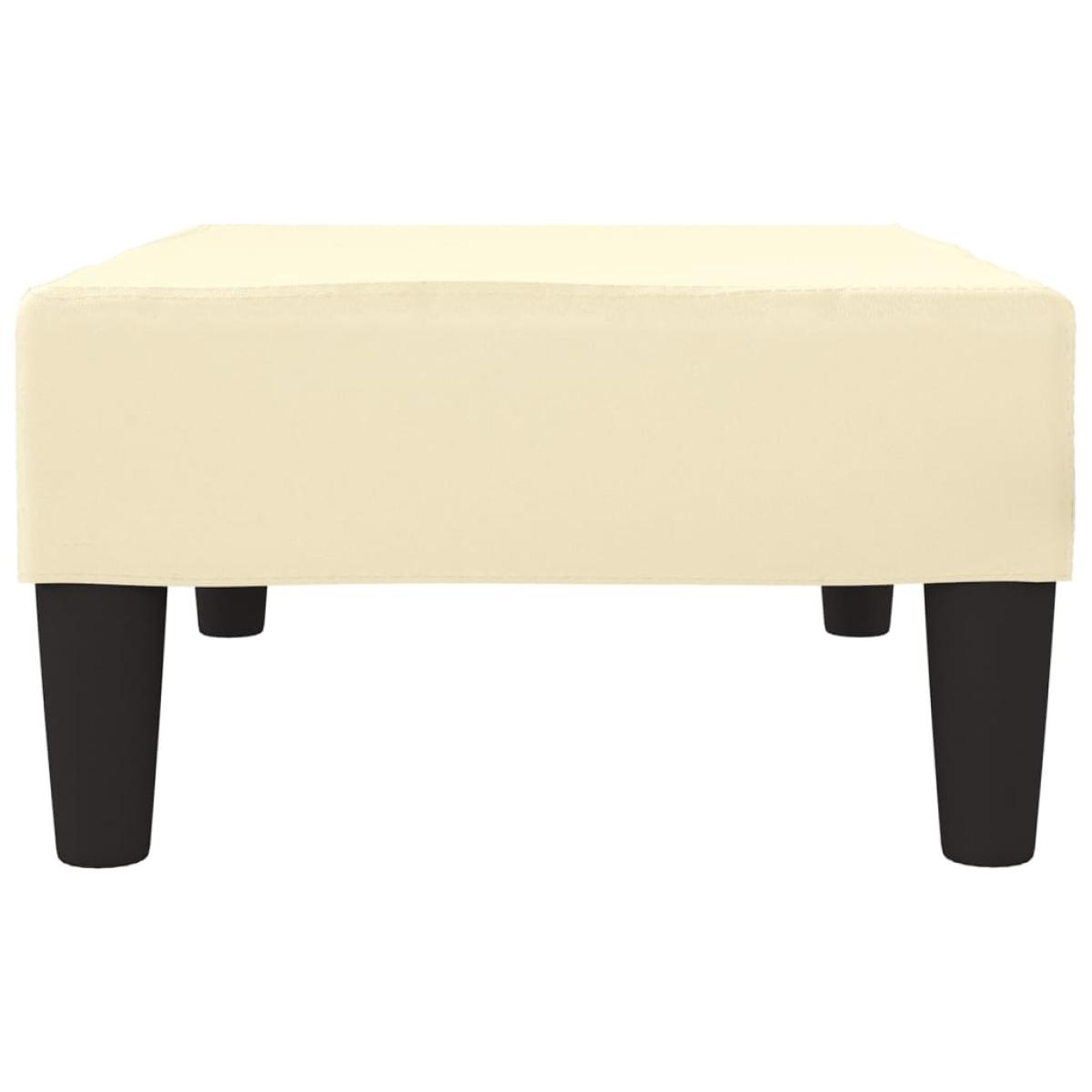 Taburete de cuero sintético color crema 78x56x32 cm 