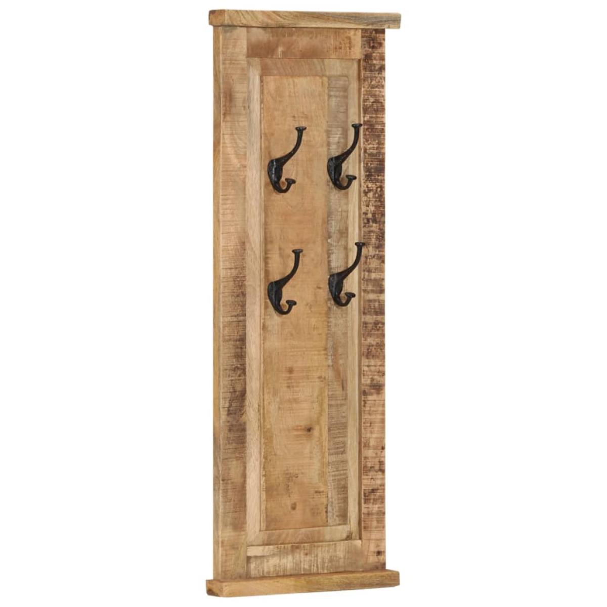 Percheros 2 unidades madera maciza de mango 38x100 cm