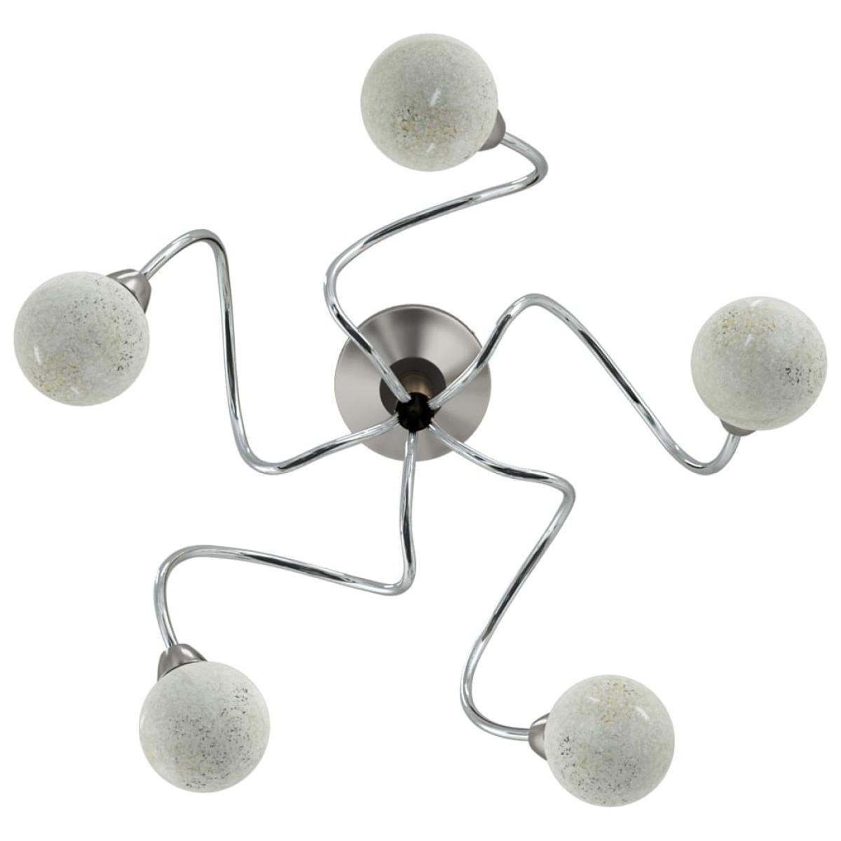 Lámpara de techo pantallas cristal redonda 5 bombillas LED G9
