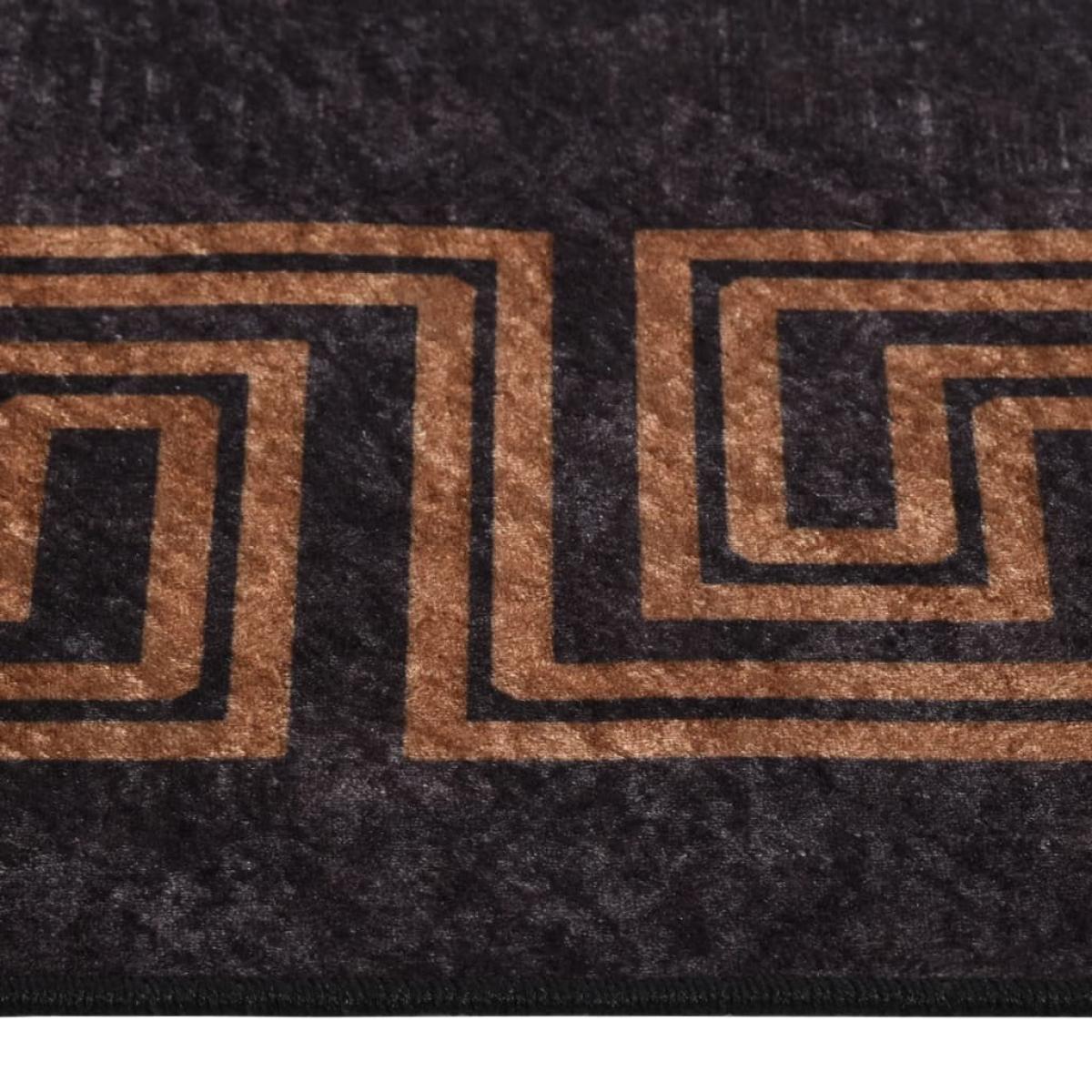 Alfombra lavable antideslizante negro y dorado 190x300 cm