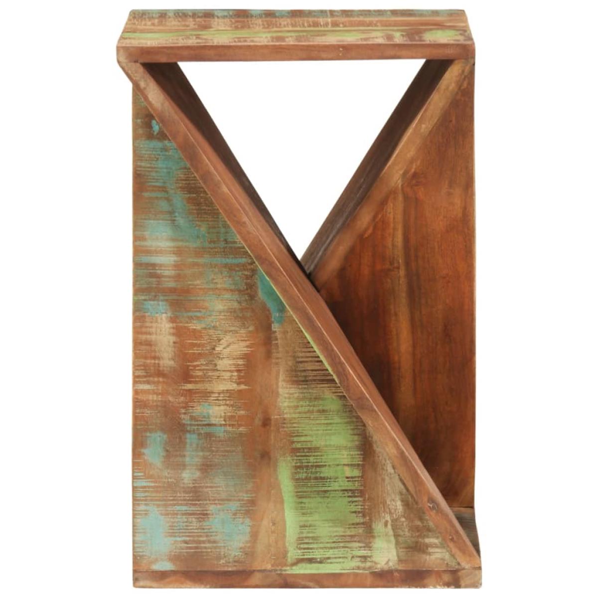 Mesa auxiliar madera maciza reciclada 35x35x55 cm
