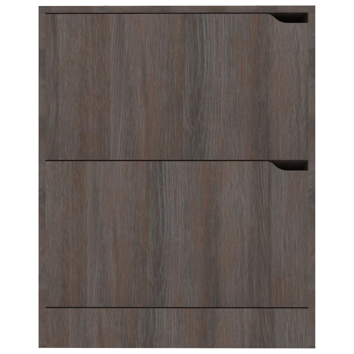 Mueble zapatero 2 puertas aglomerado roble gris 59x24x74 cm