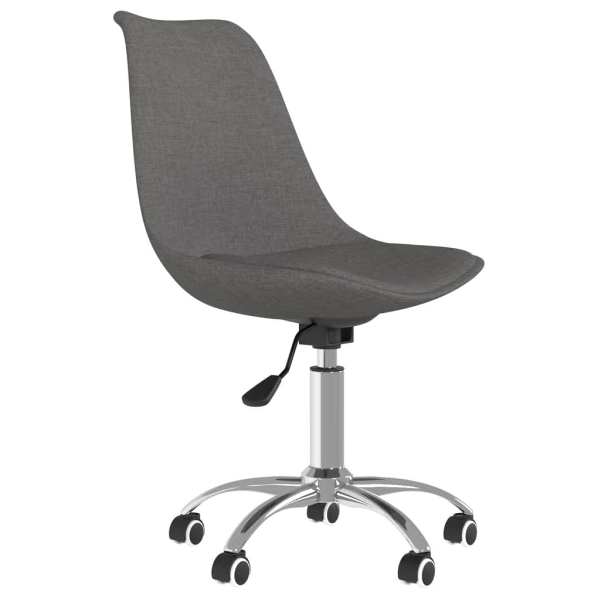 Sillas de comedor giratorias 2 unidades tela gris oscuro