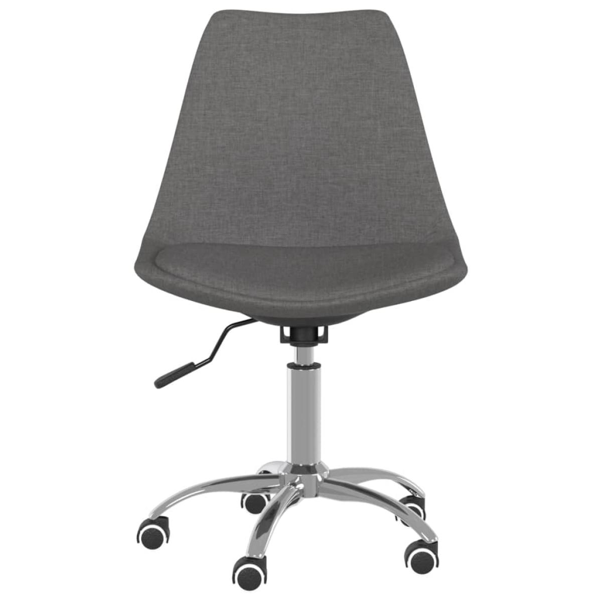 Sillas de comedor giratorias 2 unidades tela gris oscuro
