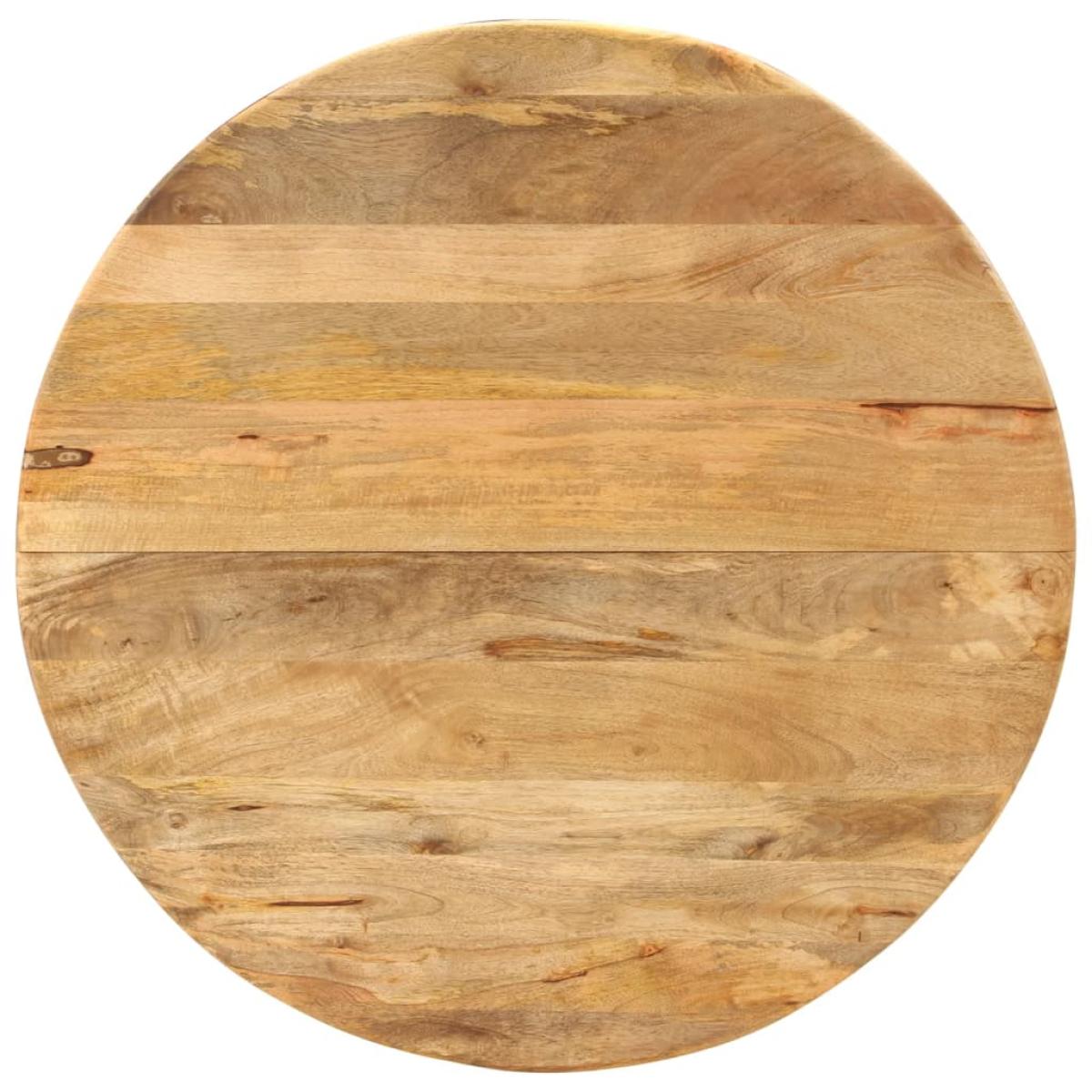 Mesa de comedor madera maciza de mango y acero 110x78 cm