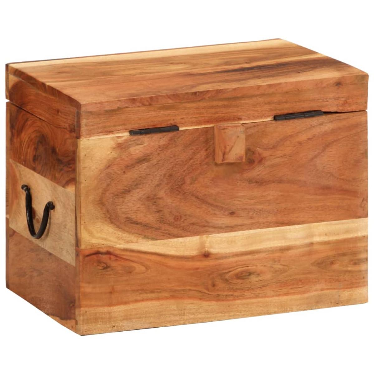 Caja de almacenaje madera maciza de acacia 39x28x31 cm