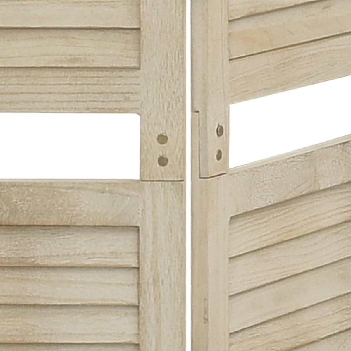 Biombo de 4 paneles de madera maciza de paulownia 140x165 cm